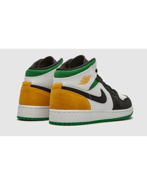 Air Jordan 1 mid SE witte laseroranje geluksgroene sneakers
