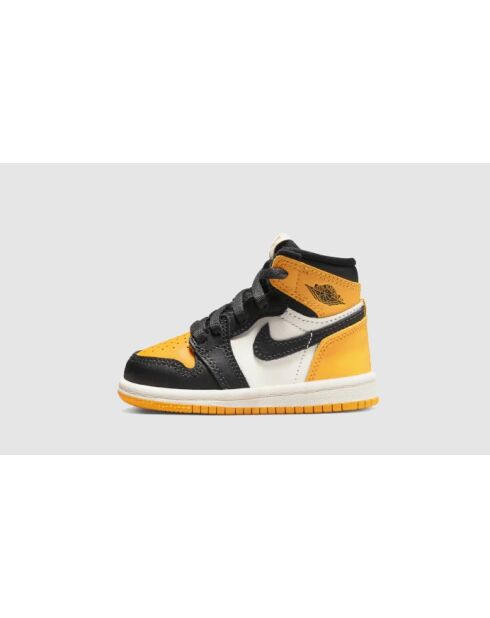 Air Jordan 1 Retro High OG Babyschuhe mit gelber Zehenpartie (TD)