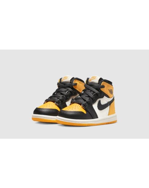 Air Jordan 1 Retro High OG Babyschuhe mit gelber Zehenpartie (TD)