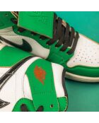 Air Jordan 1 Hoge groene sneakers met klaver