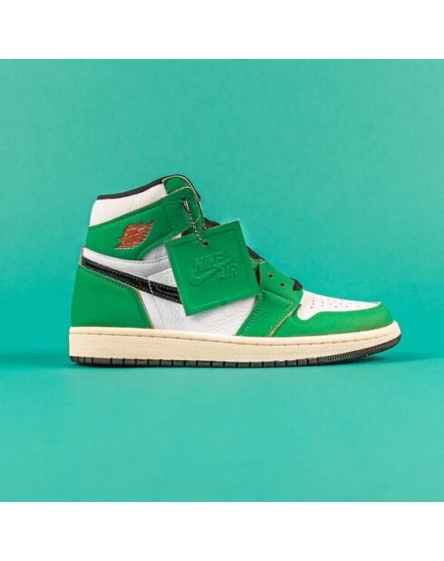 Air Jordan 1 Hoge groene sneakers met klaver