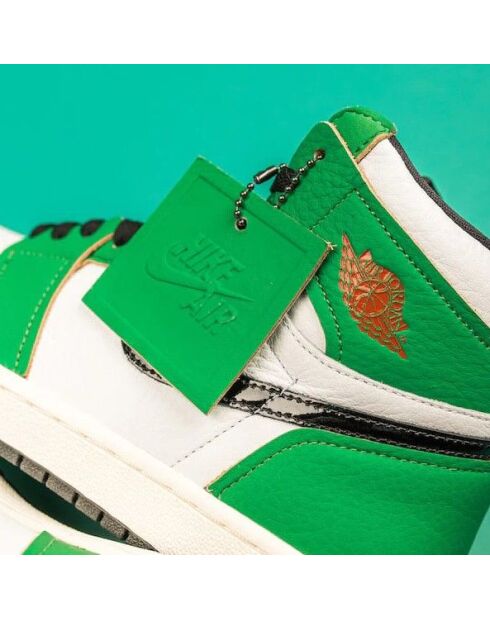 Air Jordan 1 Hoge groene sneakers met klaver