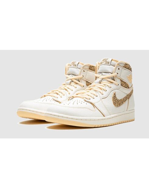 Scarpe da ginnastica Air Jordan 1 Retro High OG Craft Vibrations Of Naija di colore bianco sporco