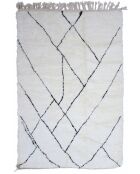 Beni Ouarain tapijt tijdloos zwart en wit collectie - 215x146cm