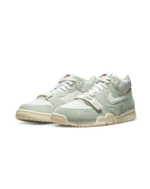 Pastelgroene Air Trainer 1 Enamel sneakers