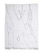 Beni Ouarain zwart en wit tapijt - 391x300cm