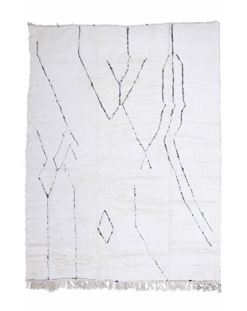 Beni Ouarain zwart en wit tapijt - 391x300cm