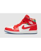Air Jordan 1 Mid SE Barcelona Sweater rote und weiße Sneakers