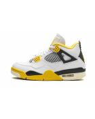 Weiße und gelbe Air Jordan 4 Sneakers