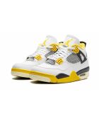 Weiße und gelbe Air Jordan 4 Sneakers
