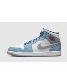Sneakers Air Jordan 1 Mid blu e rosso fuoco
