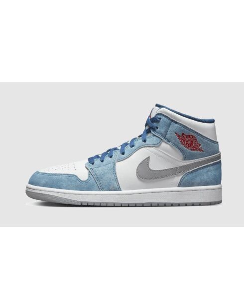 Air Jordan 1 Sneakers in Mittelblau und Feuerrot