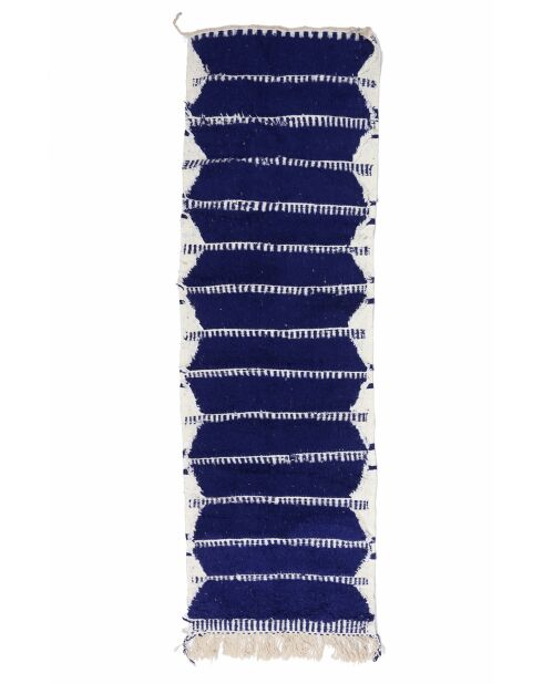 Beni Ouarain zwart en wit gangtapijt - 278x85cm