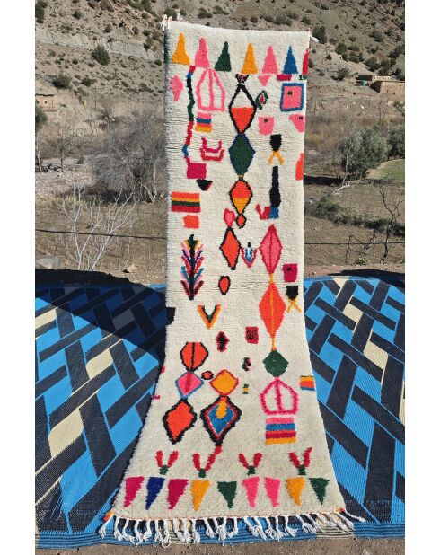 Tapis berbère multicolore  - 300x80cm