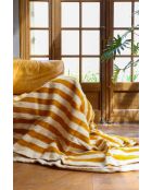 Berberdecke mit Senfstreifen - 300x200cm