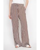 Micheline braune Hose aus Leinenmischung mit hoher Taille