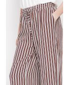 Micheline braune Hose aus Leinenmischung mit hoher Taille