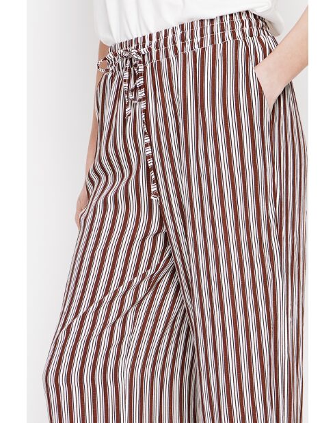 Micheline braune Hose aus Leinenmischung mit hoher Taille