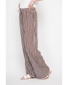 Micheline braune Hose aus Leinenmischung mit hoher Taille