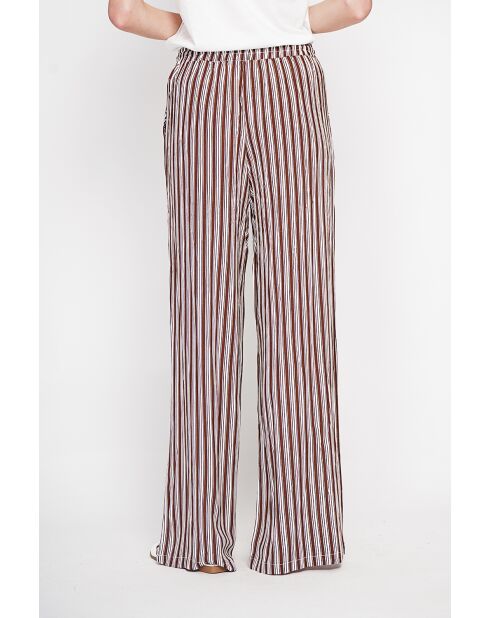 Micheline braune Hose aus Leinenmischung mit hoher Taille