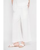 Stéphanie weiße Leinenhose mit hoher Taille
