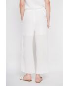 Stéphanie weiße Leinenhose mit hoher Taille