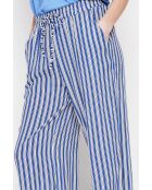 Micheline Marine Hose aus Leinengemisch mit hoher Taille