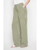 Micheline khakifarbene Hose aus Leinenmischung mit hoher Taille