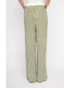 Micheline khakifarbene Hose aus Leinenmischung mit hoher Taille