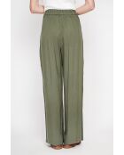 Danielle khakifarbene Hose aus Leinenmischgewebe mit weitem Beinschnitt