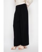 Danielle Slim-Fit-Hose aus Leinengemisch mit weitem Bein, schwarz