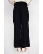 Danielle Slim-Fit-Hose aus Leinengemisch mit weitem Bein, schwarz