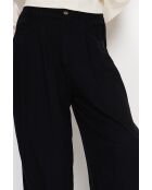 Danielle Slim-Fit-Hose aus Leinengemisch mit weitem Bein, schwarz