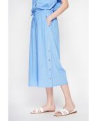 Pantalon coupe jupe en lin mélangé Jeannine azur