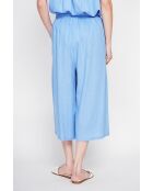 Pantalon coupe jupe en lin mélangé Jeannine azur