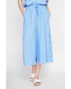 Pantalon coupe jupe en lin mélangé Jeannine azur