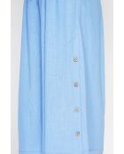 Pantalon coupe jupe en lin mélangé Jeannine azur