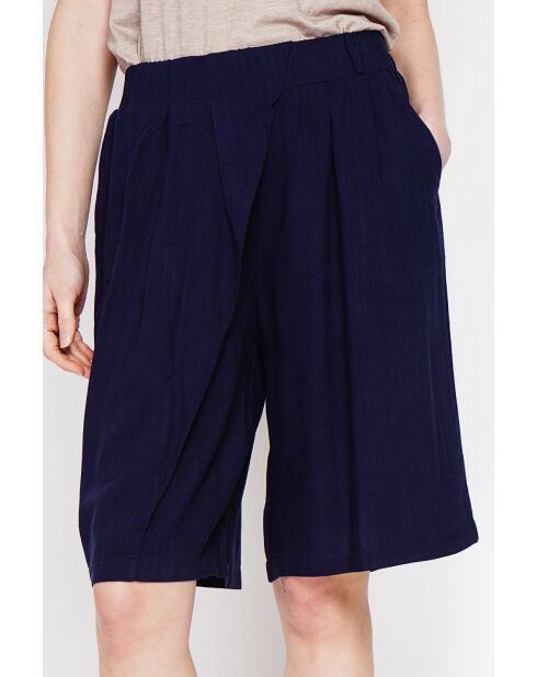 Pantaloncini fantasia Francine Marine in misto lino