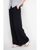 Pantalon large taille haute en lin mélangé Raymonde noir
