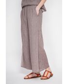 Stéphanie Cacao Leinenhose mit hoher Taille