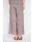 Stéphanie Cacao Leinenhose mit hoher Taille