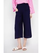Thérèse Marine Hose aus Leinenmischung mit hoher Taille und weitem Bein