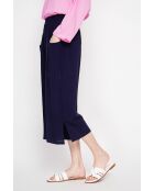 Thérèse Marine Hose aus Leinenmischung mit hoher Taille und weitem Bein