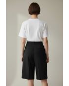 Pantaloncini Rosette neri a vita alta in misto lino
