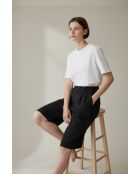 Pantaloncini Rosette neri a vita alta in misto lino