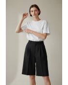 Pantaloncini Rosette neri a vita alta in misto lino