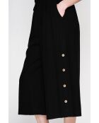 Pantalon coupe jupe en lin mélangé Jeannine noir