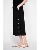 Pantalon coupe jupe en lin mélangé Jeannine noir
