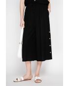 Pantalon coupe jupe en lin mélangé Jeannine noir