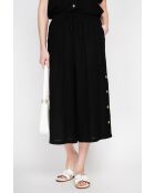 Pantalon coupe jupe en lin mélangé Jeannine noir